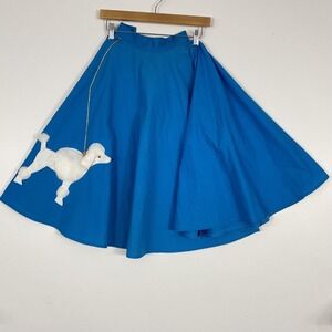 Skirt Womens 4 Blue Poodle 50s Retro Circle Full Swing Party Costume Midi Flare